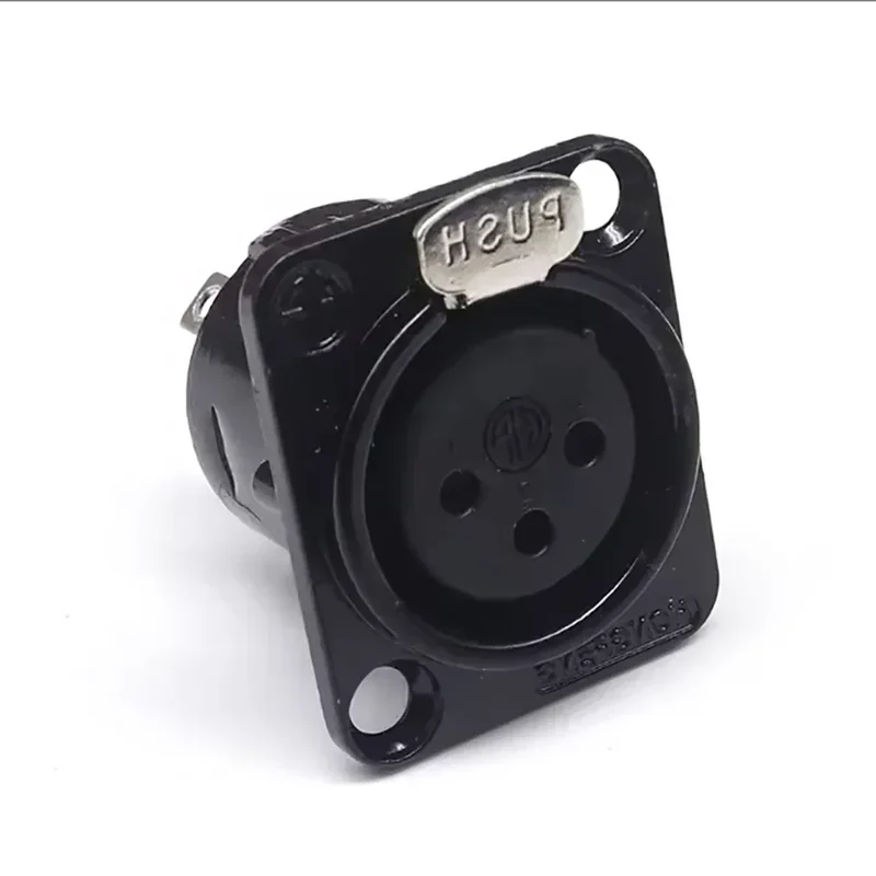 Male Female Panel Audio Microphone HF XLR 3pin Jack Plug Connector Black silver YS145BG YS146BG Copper Contact XLR Metal Socket