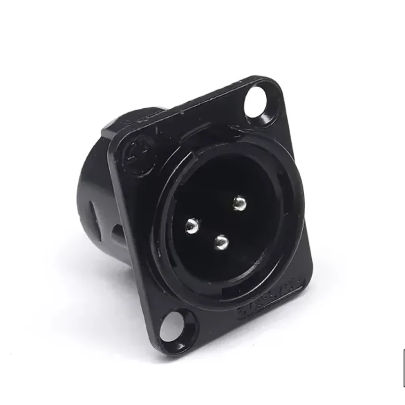 Male Female Panel Audio Microphone HF XLR 3pin Jack Plug Connector Black silver YS145BG YS146BG Copper Contact XLR Metal Socket