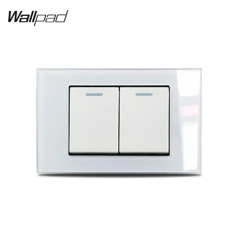 White Glass Panel 118*75mm 1 2 3 4 Gang Doorbell Reset Momentary Curtain Light Switch Wallpad US Brazil AU IT IL Push Button 6M