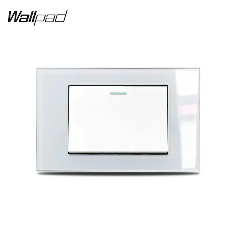 White Glass Panel 118*75mm 1 2 3 4 Gang Doorbell Reset Momentary Curtain Light Switch Wallpad US Brazil AU IT IL Push Button 6M