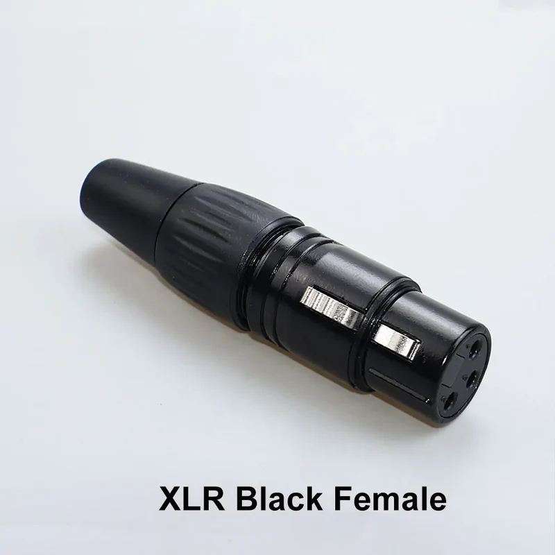 JCD XLR 3Pin Male/Female Microphone Audio Cable Plug Panel Pure Black Silver Copper Gold-Plated XLR Connector Socket