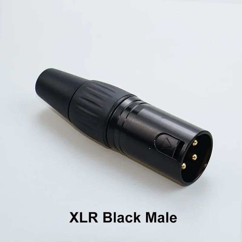 JCD XLR 3Pin Male/Female Microphone Audio Cable Plug Panel Pure Black Silver Copper Gold-Plated XLR Connector Socket