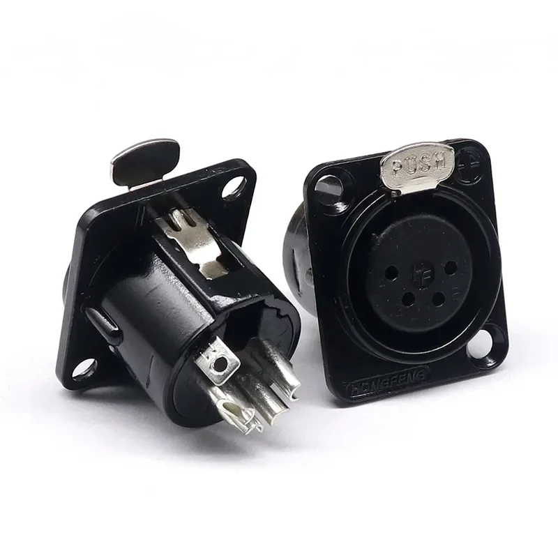 3pin black HF XLR connector 3pin D male female audio microphone socket for 86 panel YS145 YS146 YS145BG YS146BG