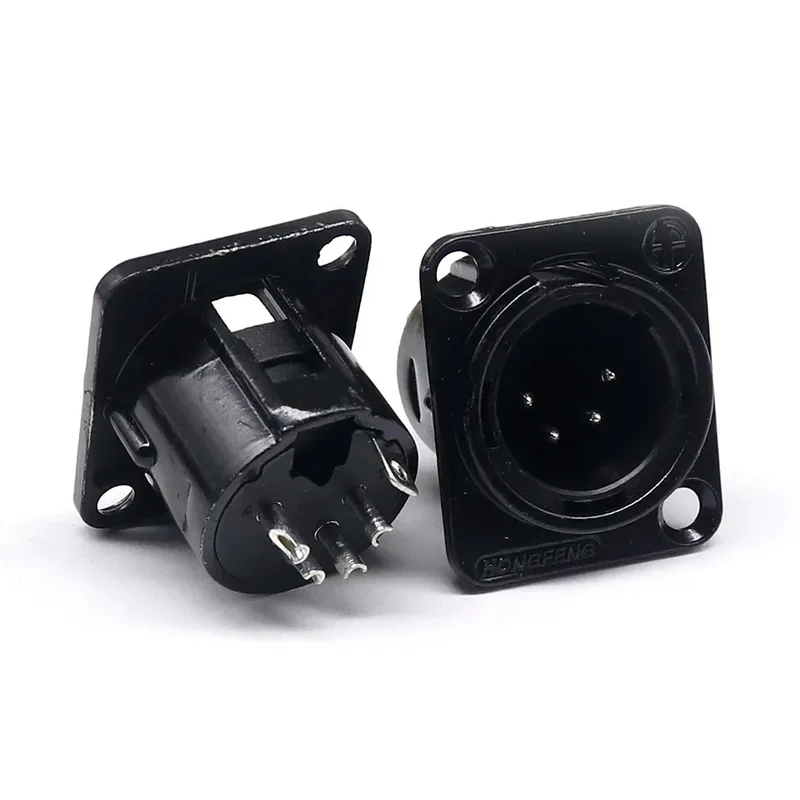 3pin black HF XLR connector 3pin D male female audio microphone socket for 86 panel YS145 YS146 YS145BG YS146BG