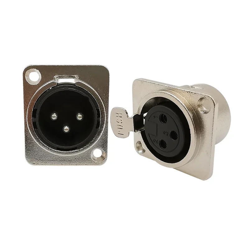 5/10Pcs 3Pin Metal XLR Socket Male Female Panel Mount Chassis Socket Audio Microphone Jack Plug Connector