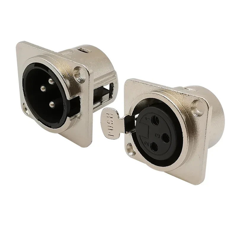 5/10Pcs 3Pin Metal XLR Socket Male Female Panel Mount Chassis Socket Audio Microphone Jack Plug Connector