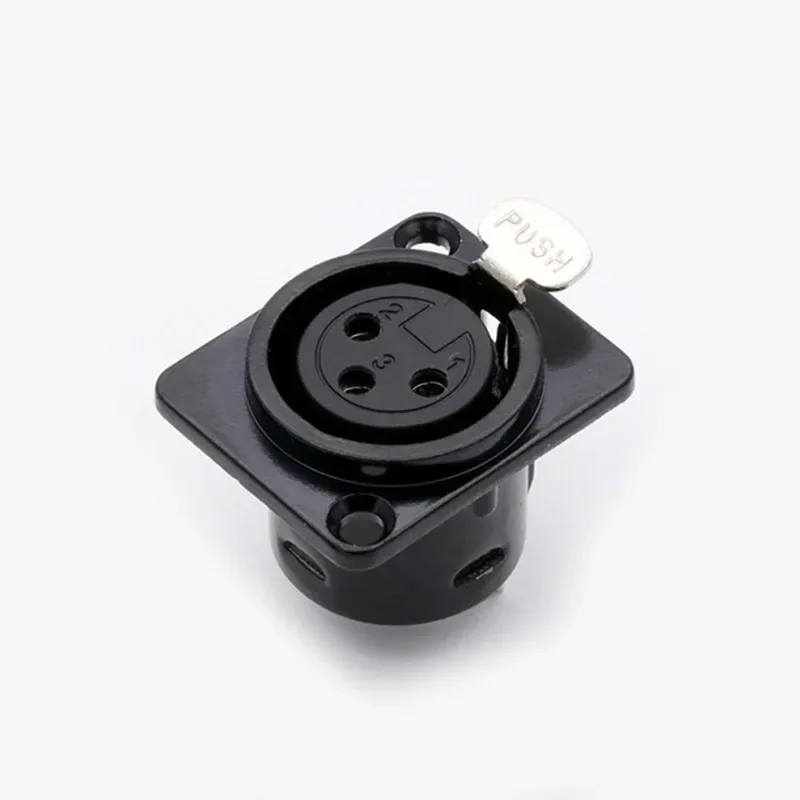 1pc 3pin XLR female socket connector, for Microphone/MIC, Panel Mount, Metal Shell +Copper Contact