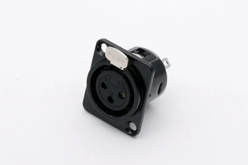 1pc 3pin XLR female socket connector, for Microphone/MIC, Panel Mount, Metal Shell +Copper Contact