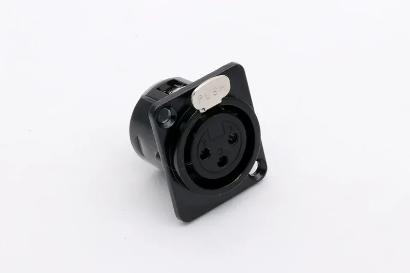 1pc 3pin XLR female socket connector, for Microphone/MIC, Panel Mount, Metal Shell +Copper Contact