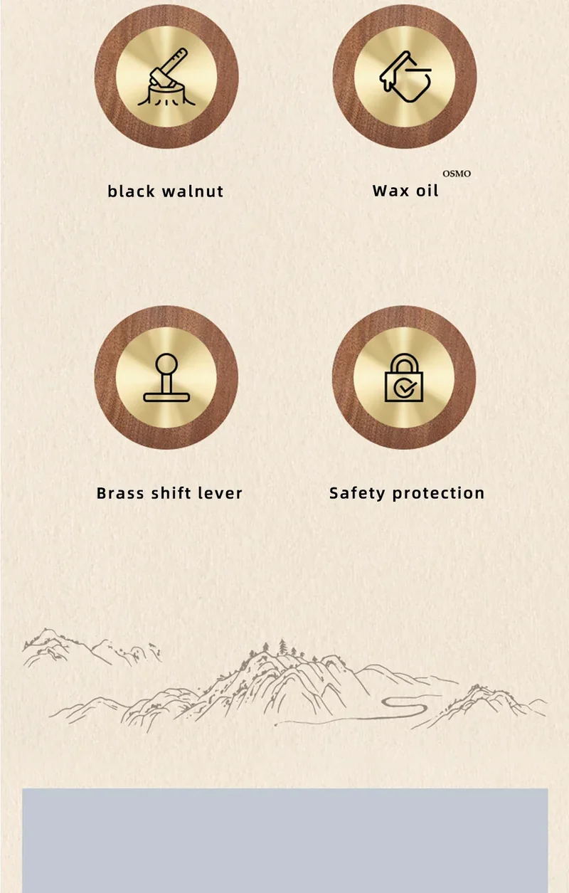 Black walnut retro European retro wall lamp switch socket, solid wood brass toggle switch board 1-4Gang 2Way antique home switch