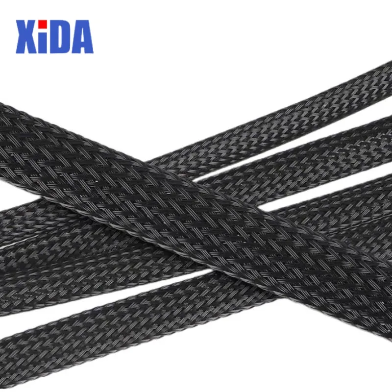 PET Black Cable Sleeve 6/8/10/14/20/30mm Insulated Braided Sleeving Data Line Protection Wire Cable Flame-Retardant Nylon Tube