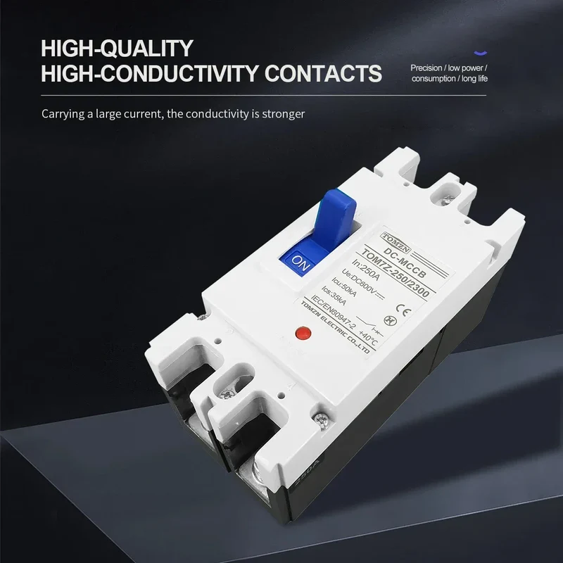 TOMZN 2P DC MCCB 600V Solar Molded Case Circuit Breaker Overload Protection Switch Protector for Solar Photovoltaic PV