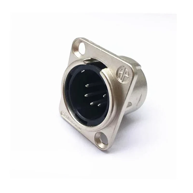 1pcs 3,4,5,6,7 pin Male/Female Black/Silver Metal Square XLR Speaker Panel mount socket Connector