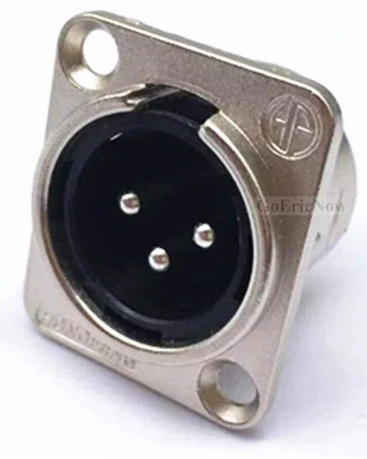 1pcs 3,4,5,6,7 pin Male/Female Black/Silver Metal Square XLR Speaker Panel mount socket Connector