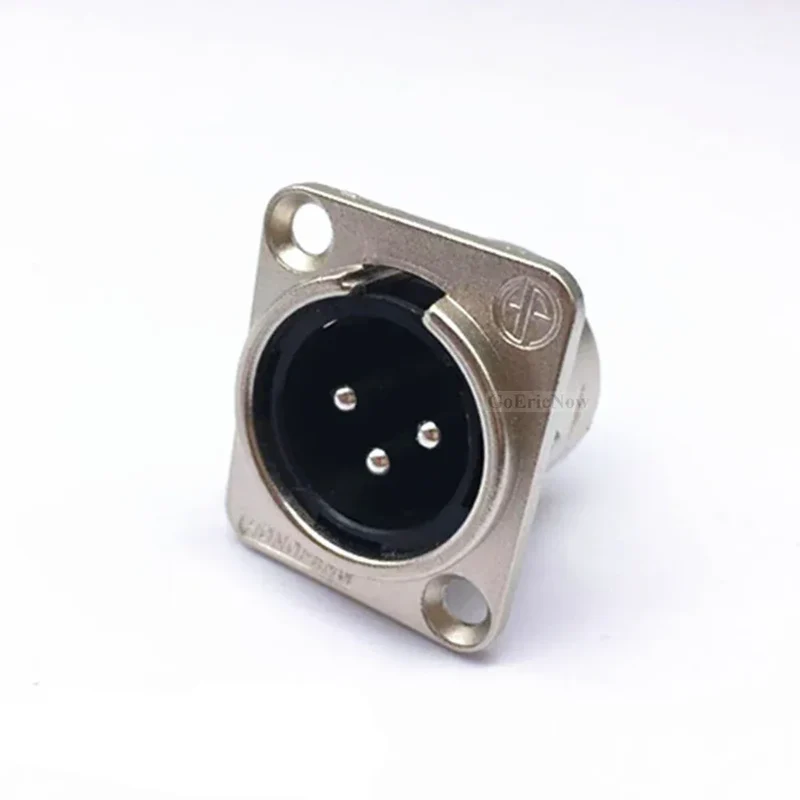 1pcs 3,4,5,6,7 pin Male/Female Black/Silver Metal Square XLR Speaker Panel mount socket Connector