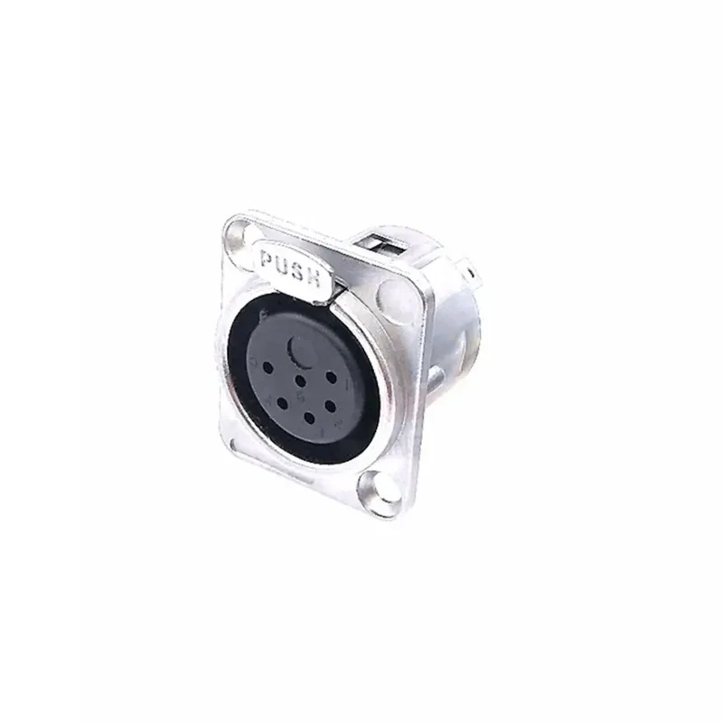 1pcs 3,4,5,6,7 pin Male/Female Black/Silver Metal Square XLR Speaker Panel mount socket Connector