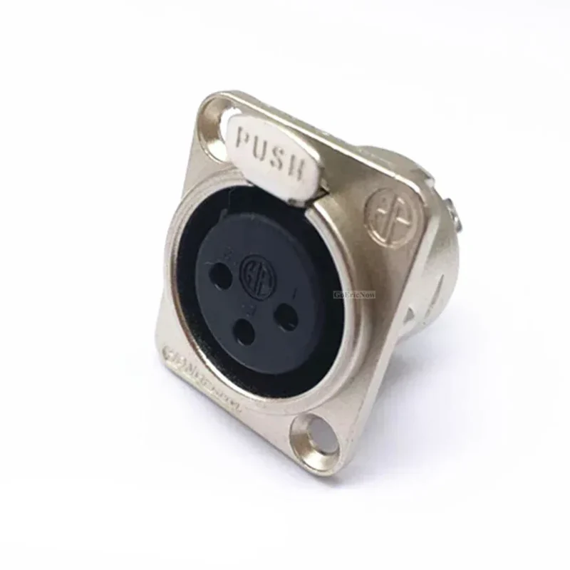 1pcs 3,4,5,6,7 pin Male/Female Black/Silver Metal Square XLR Speaker Panel mount socket Connector