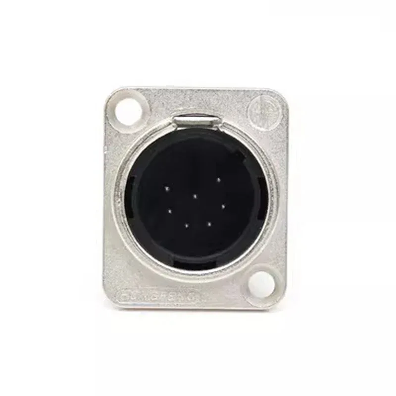 1pcs 3,4,5,6,7 pin Male/Female Black/Silver Metal Square XLR Speaker Panel mount socket Connector