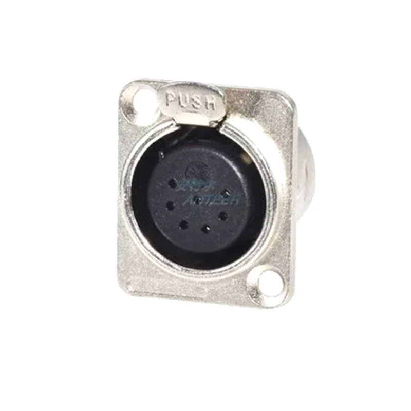 1pcs 3,4,5,6,7 pin Male/Female Black/Silver Metal Square XLR Speaker Panel mount socket Connector