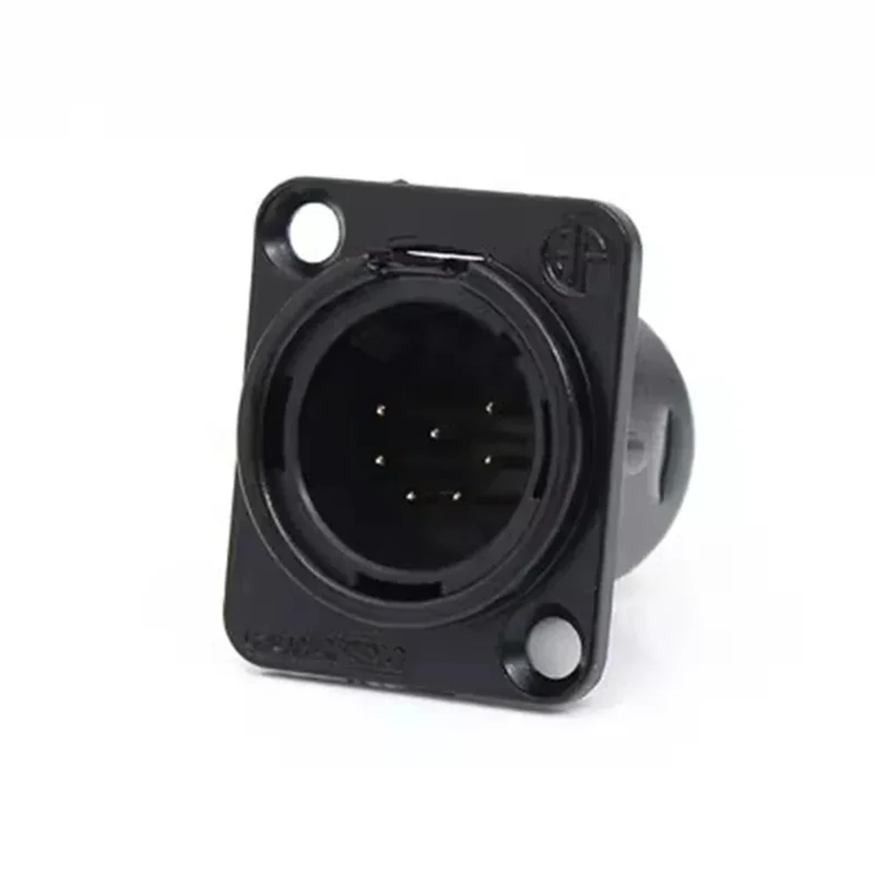 1pcs 3,4,5,6,7 pin Male/Female Black/Silver Metal Square XLR Speaker Panel mount socket Connector