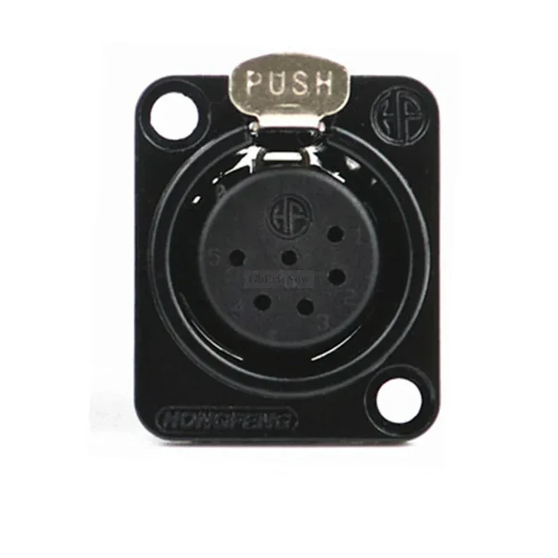1pcs 3,4,5,6,7 pin Male/Female Black/Silver Metal Square XLR Speaker Panel mount socket Connector
