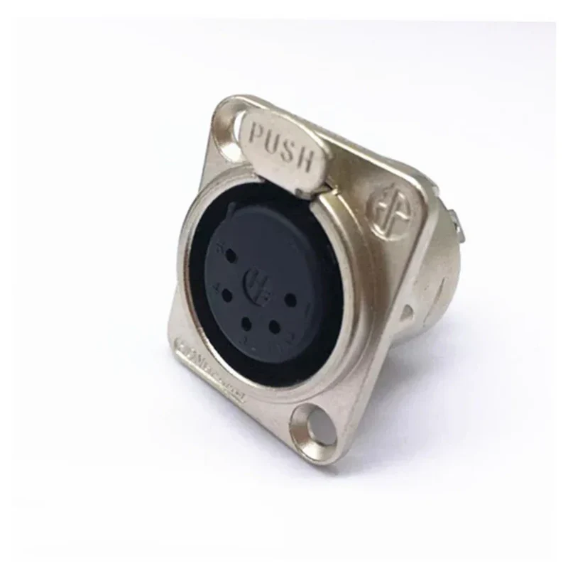 1pcs 3,4,5,6,7 pin Male/Female Black/Silver Metal Square XLR Speaker Panel mount socket Connector