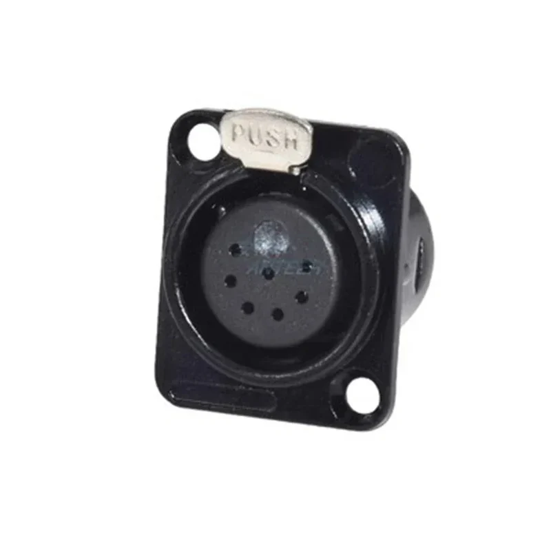 1pcs 3,4,5,6,7 pin Male/Female Black/Silver Metal Square XLR Speaker Panel mount socket Connector