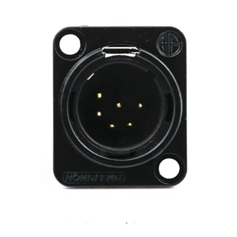 1pcs 3,4,5,6,7 pin Male/Female Black/Silver Metal Square XLR Speaker Panel mount socket Connector