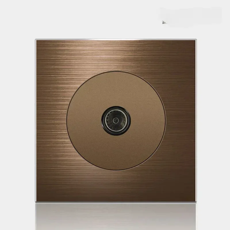 High quality coffee color universal Retro Eu FR 220V wall light switch,Reset button switch electrical socket with LED indicator
