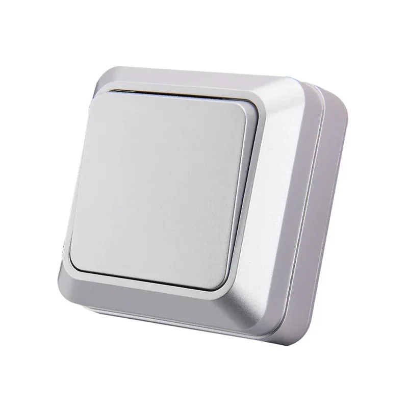 Blue Flame Retardant EU Standard Spray Plastic Rocker Switch Wall Surface 2 Gang 1 Way Button Light Switch On/Off Classic Switch