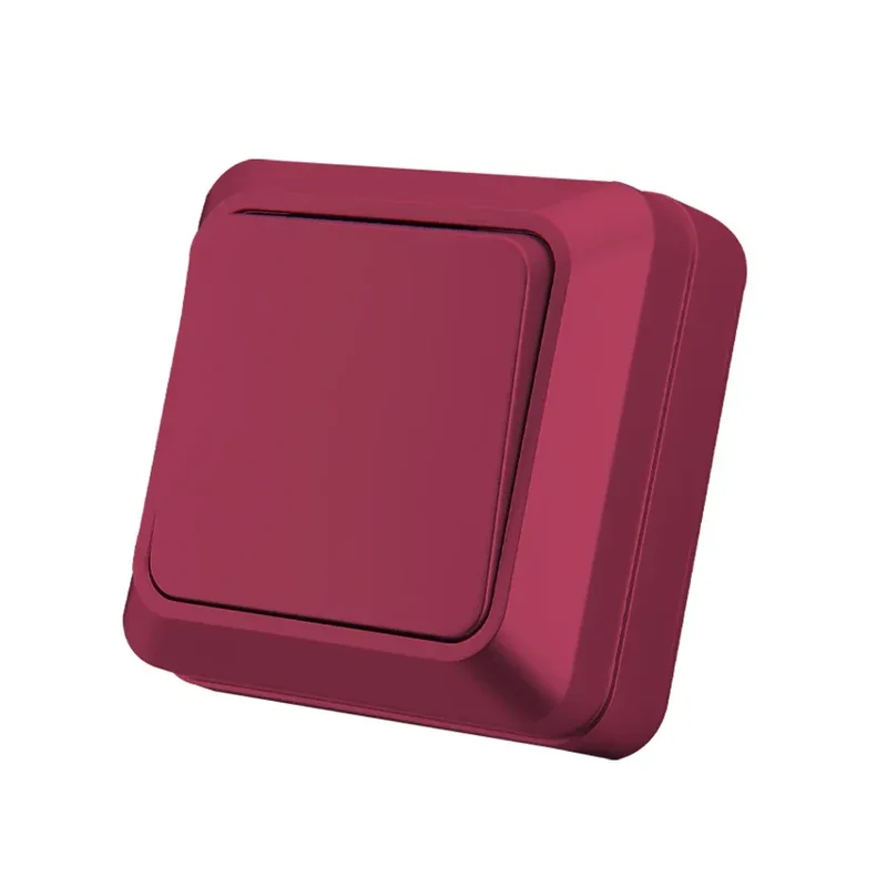 Blue Flame Retardant EU Standard Spray Plastic Rocker Switch Wall Surface 2 Gang 1 Way Button Light Switch On/Off Classic Switch