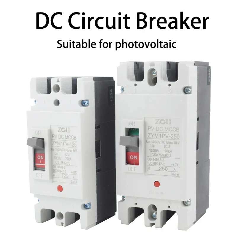Solar Molded Case DC Circuit Breaker MCCB Overload Protection Switch Protector Solar Photovoltaic PV 150A 250A Battery Isolator