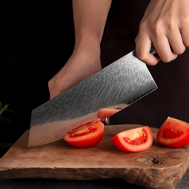 XITUO 1-9 Pieces Damascus Steel Kitchen Knives Set Sharp Chef Knife Black Resin Handle Kitchen Utility Cutting Tools