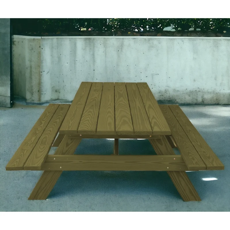 HMS 94 Green Solid Teak Wood Outdoor Picnic Table Portable Folding Furniture for Courtyard Kitchen Dining Made with Glass