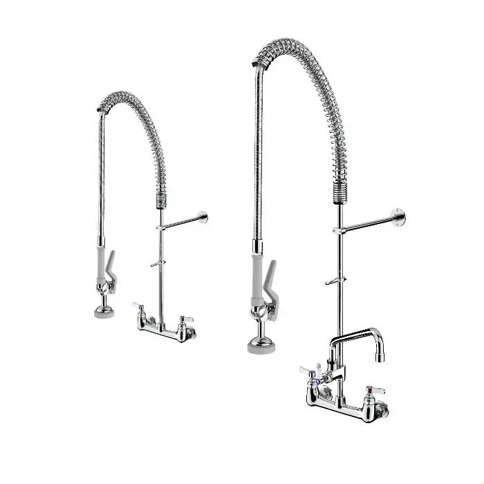 Sunmax Commercial Kitchen Faucet Long Spout Pull-Down Stainless Steel Restaurant Pre-Rinse Sense Faucet for Hotels Restaurants