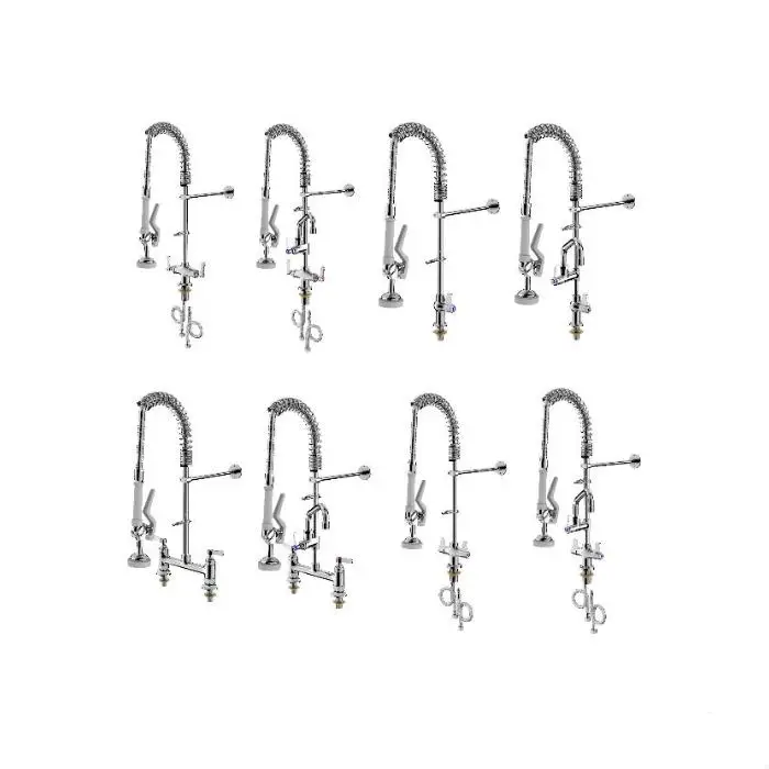 Sunmax Commercial Kitchen Faucet Long Spout Pull-Down Stainless Steel Restaurant Pre-Rinse Sense Faucet for Hotels Restaurants