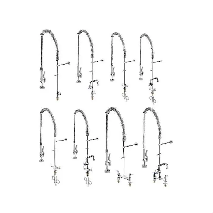Sunmax Commercial Kitchen Faucet Long Spout Pull-Down Stainless Steel Restaurant Pre-Rinse Sense Faucet for Hotels Restaurants