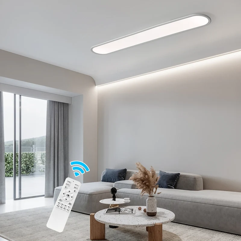 51W LED Flush Mount Ceiling Light, Dimmable Modern Linear Lamp, Low Profile High Brightness Fixture for Kitchen, Shop