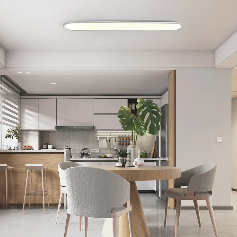 51W LED Flush Mount Ceiling Light, Dimmable Modern Linear Lamp, Low Profile High Brightness Fixture for Kitchen, Shop