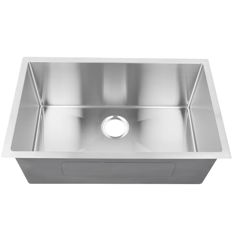 Wholesale Handmade Stainless Steel Kitchen Sink Anti-overflow Design Rectangle Single Bowl Kitchen Sink