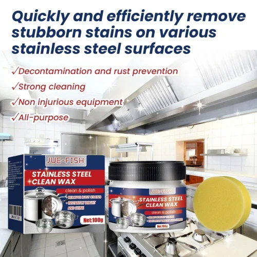 Jue-Fish Stainless Steel Cream Kitchen Utensils Pots And Pans Cooktops Heavy Oil Rust Removal Cleaning
