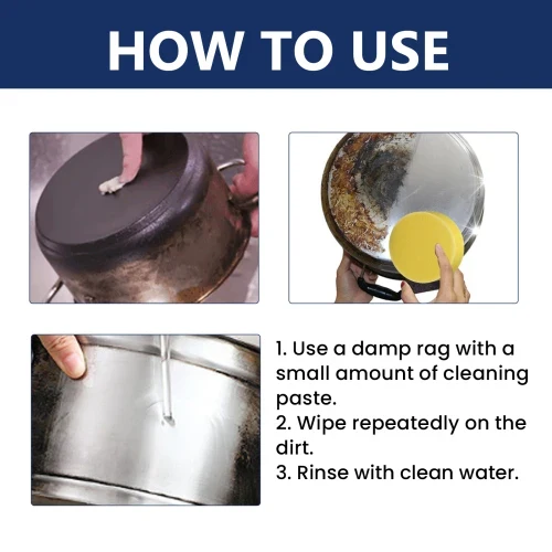 Jue-Fish Stainless Steel Cream Kitchen Utensils Pots And Pans Cooktops Heavy Oil Rust Removal Cleaning