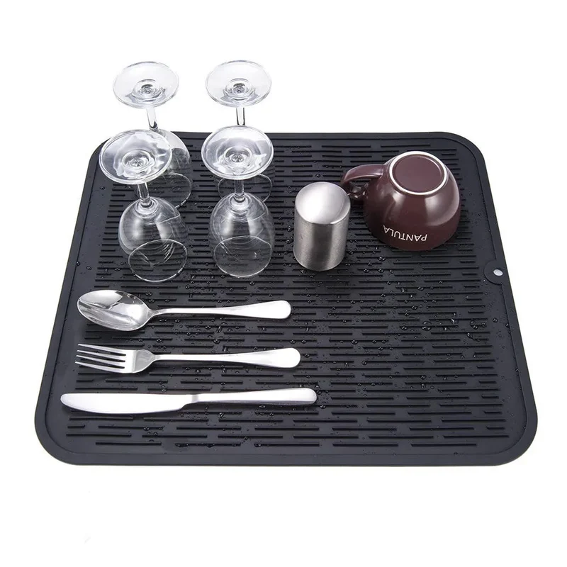 Silicone Dish Quick Bar Drying Dining Table Bath Mat Custom Logo Foldable Kitchen Large Microfiber