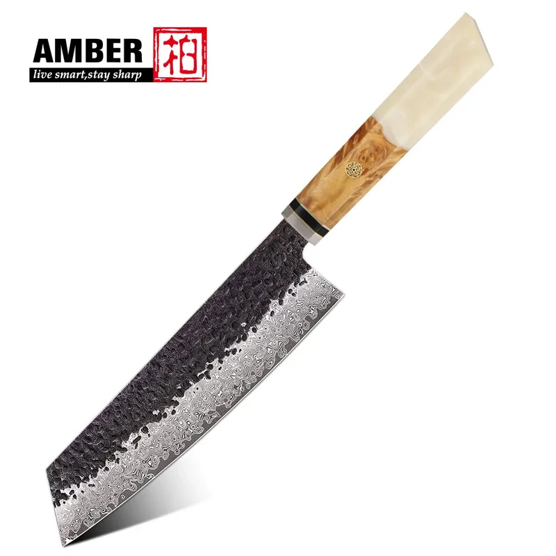 Amber 6pcs 67 Layers Damascus Vg10 Knife Set Japanese Knife Set Damascus Kitchen Knife Set Resin Handle