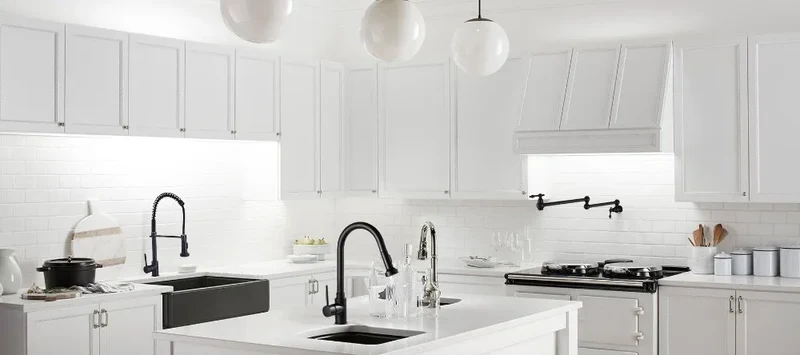 Luxury Chrome Deck Mount Kitchen Faucet - High Quality Dual Handle Pure Water Sink Tap