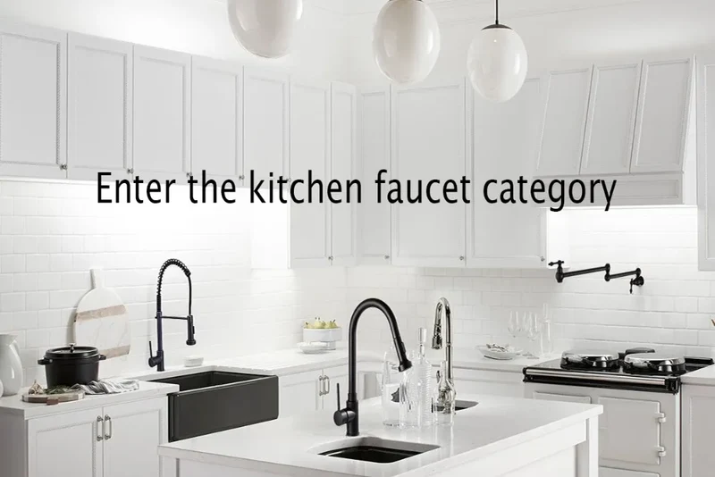 Luxury Chrome Deck Mount Kitchen Faucet - High Quality Dual Handle Pure Water Sink Tap