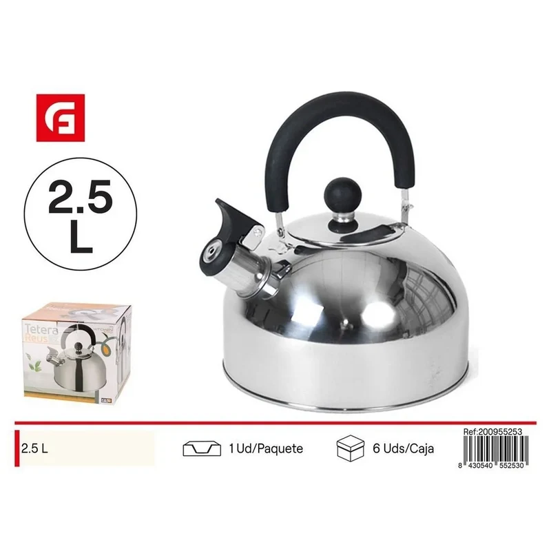 Reus 2.5lt Stainless Steel Teapot - Kitchen Utensils