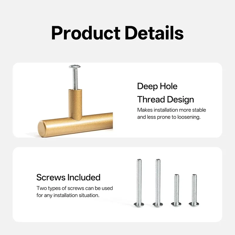 LiLong Hardware 10 Pack Hollow Stainless Steel Cupboard Handles 5 Inch (128mm) Kitchen Drawer Pulls 3'' Hole Center Gold Made