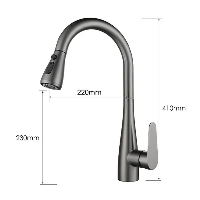 China Supplier Factory Price Torneira Da Bacia Vegetal Preta Pull Out Kitchen Sink Faucet Mixer Tap
