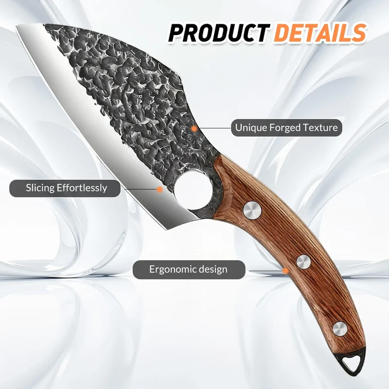 3 PCS Kitchen Knives Set Meat Cleaver Chef Knife Set Chopping & Slicing & Boning Japanese Knife Heavy-Duty Butcher Knife